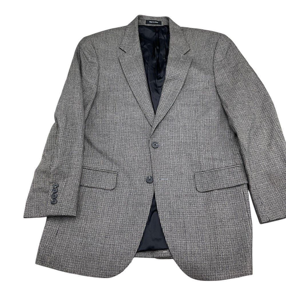 Chaps Blazer Men 40R Black Gray Brown Lambswool Classic Career Sport Jacket